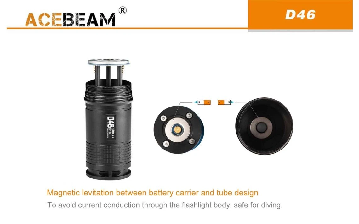 AceBeam D46 XHP70.2 5200 Lumen 398m Diving Torch - Image 7
