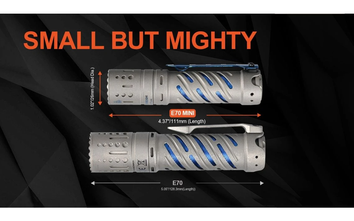 AceBeam E70 Mini Ti Compact 2000 Lumen Titanium EDC Torch - Image 6