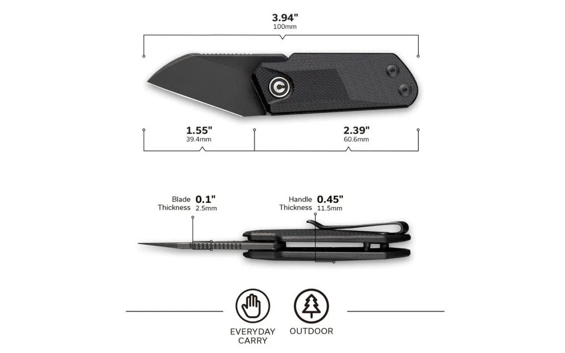 CIVIVI C2108B Ki-V Slip Joint Knife G10 Handle 1.55" - Image 5