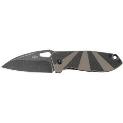 CRKT Heron 2440 Frame Lock Folding Knife - Black Tan G-10