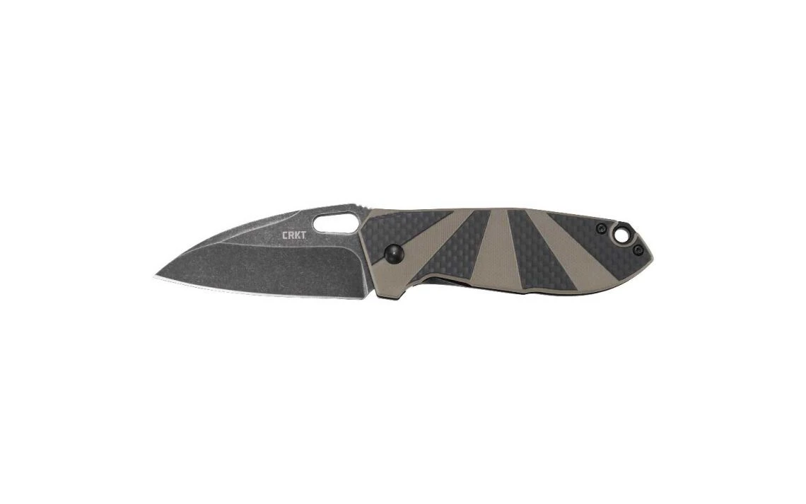 CRKT Heron 2440 Frame Lock Folding Knife - Black Tan G-10