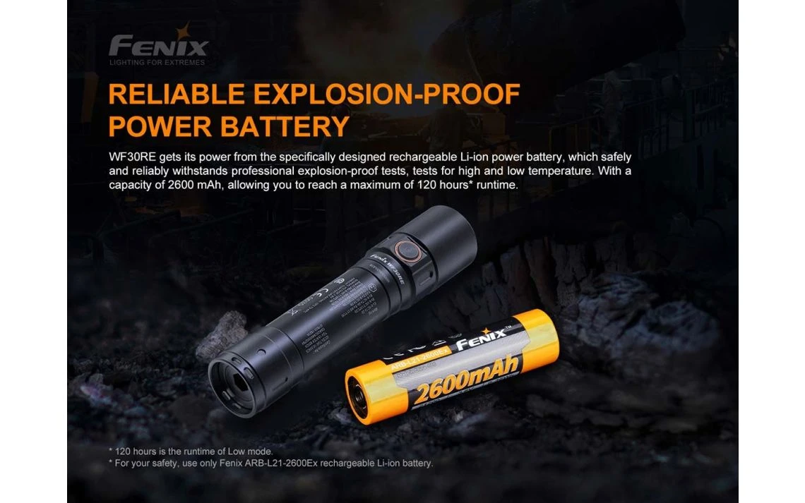 Fenix WF30RE Intrinsically Safe 280 Lumen Rechargeable LED Torch 8 Fenix WF30RE Intrinsically Safe 280 Lumen Rechargeable LED Torch - Image 6