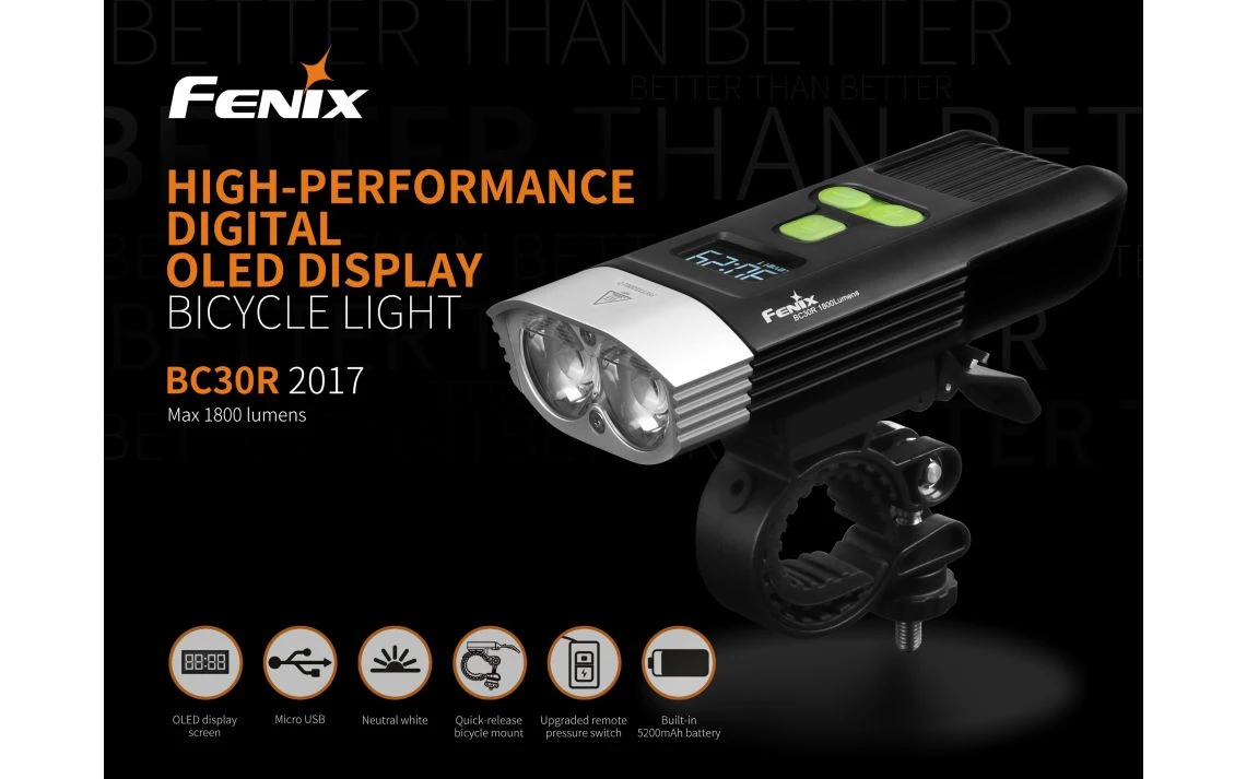 Fenix BC30R 1800 Lumen Rechargeable LED Bike Light - Image 2