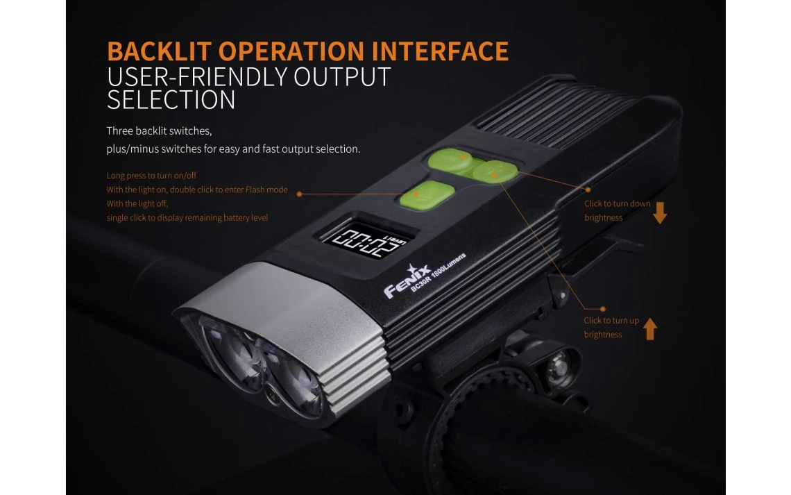 Fenix BC30R 1800 Lumen Rechargeable LED Bike Light - Image 14