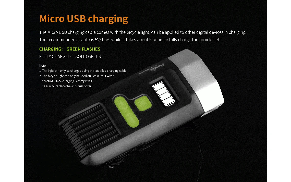 Fenix BC30R 1800 Lumen Rechargeable LED Bike Light - Image 3