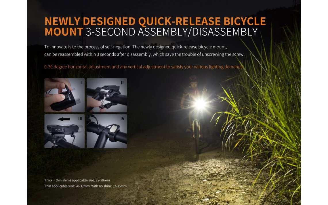 Fenix BC30R 1800 Lumen Rechargeable LED Bike Light - Image 8