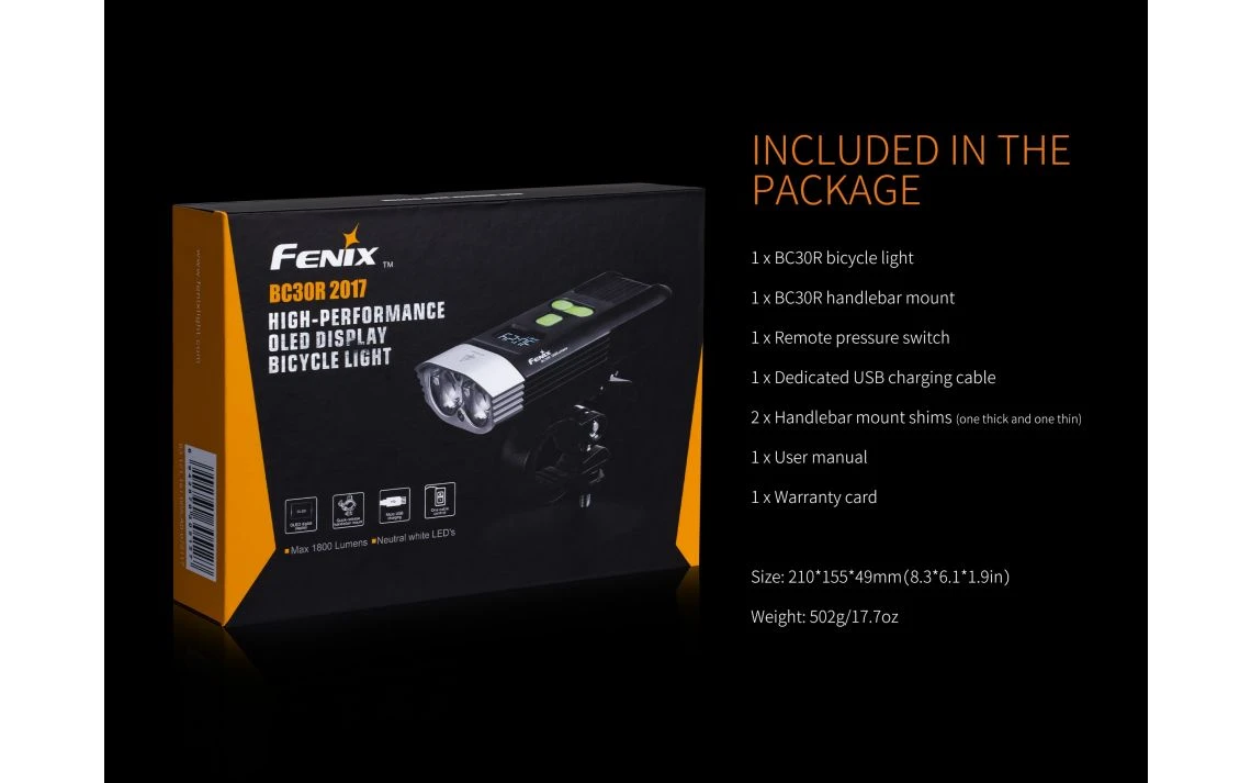 Fenix BC30R 1800 Lumen Rechargeable LED Bike Light - Image 18