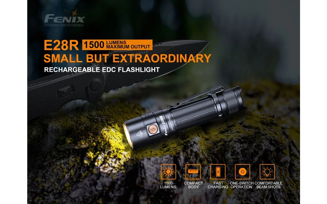 Fenix E28R Compact 1500 Lumen USB-C Rechargeable EDC Torch 4 Fenix E28R Compact 1500 Lumen USB-C Rechargeable EDC Torch - Image 2