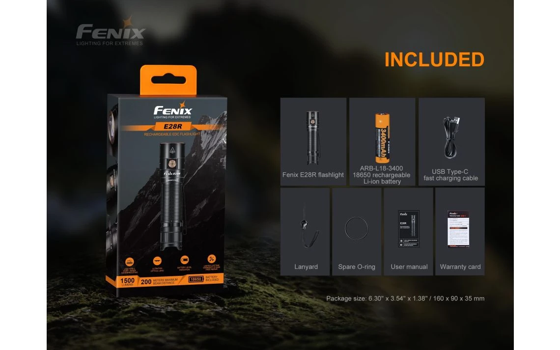 Fenix E28R Compact 1500 Lumen USB-C Rechargeable EDC Torch 18 Fenix E28R Compact 1500 Lumen USB-C Rechargeable EDC Torch - Image 16