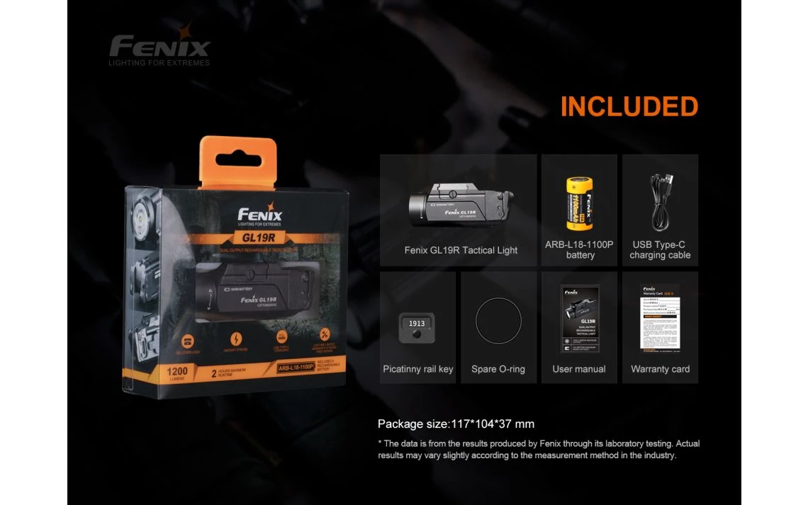 Fenix GL19R Mini 1200 Lumen USB-C Rechargeable Pistol Light - Image 18