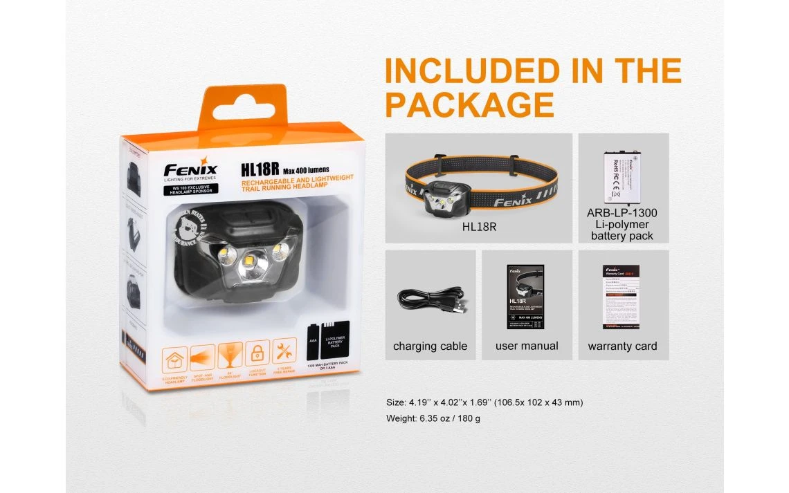 Fenix HL18R Lightweight 400 Lumen USB Rechargeable LED Headlamp 12 Fenix HL18R Lightweight 400 Lumen USB Rechargeable LED Headlamp - Image 10