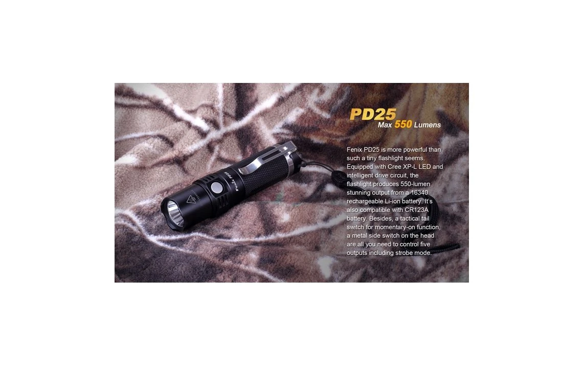 Fenix PD25 Mini 550 Lumen Tactical LED Torch - Image 3