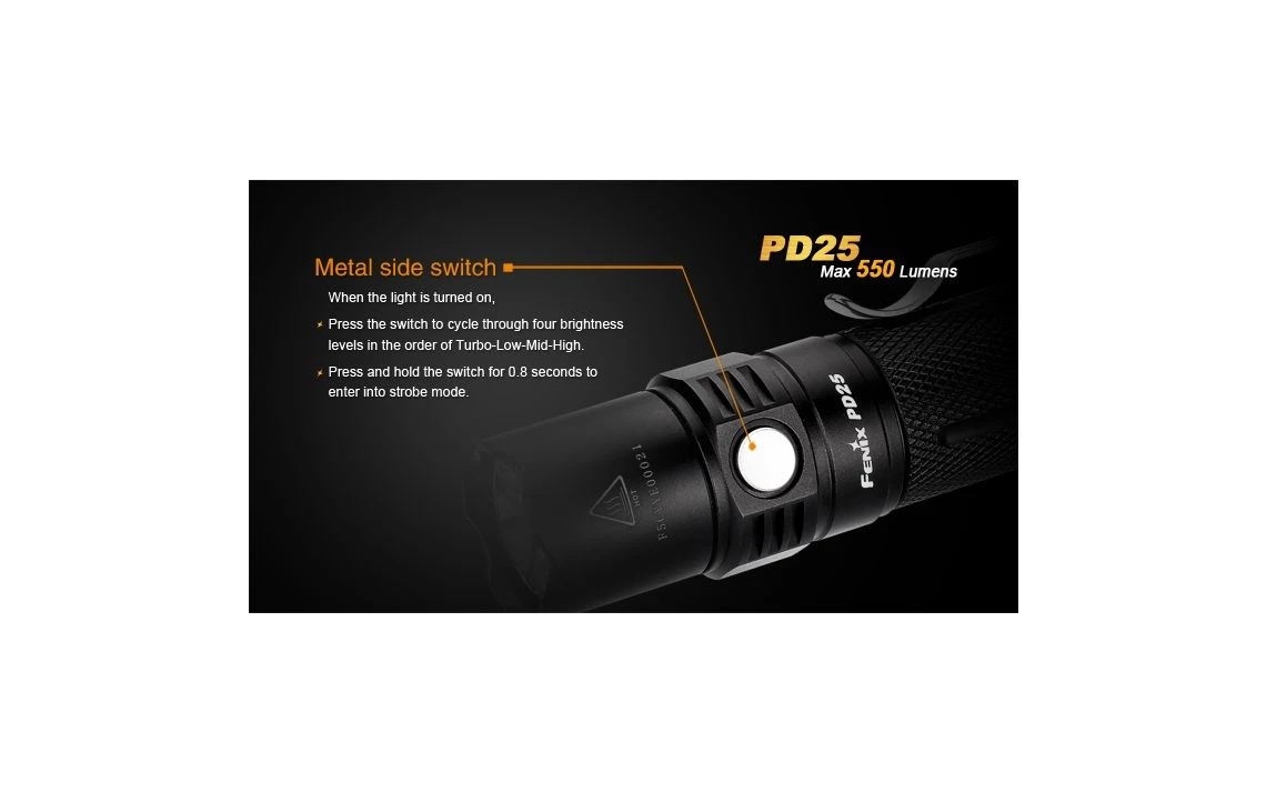 Fenix PD25 Mini 550 Lumen Tactical LED Torch - Image 14