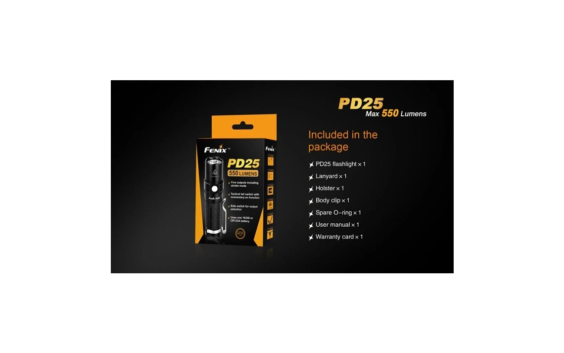 Fenix PD25 Mini 550 Lumen Tactical LED Torch - Image 19