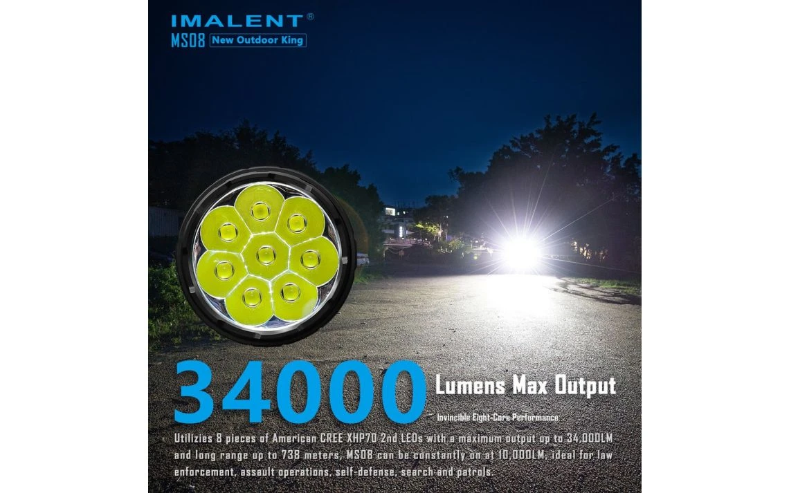 Imalent MS08 Powerful 34000 Lumen 738m Rechargeable Search Light - Image 2