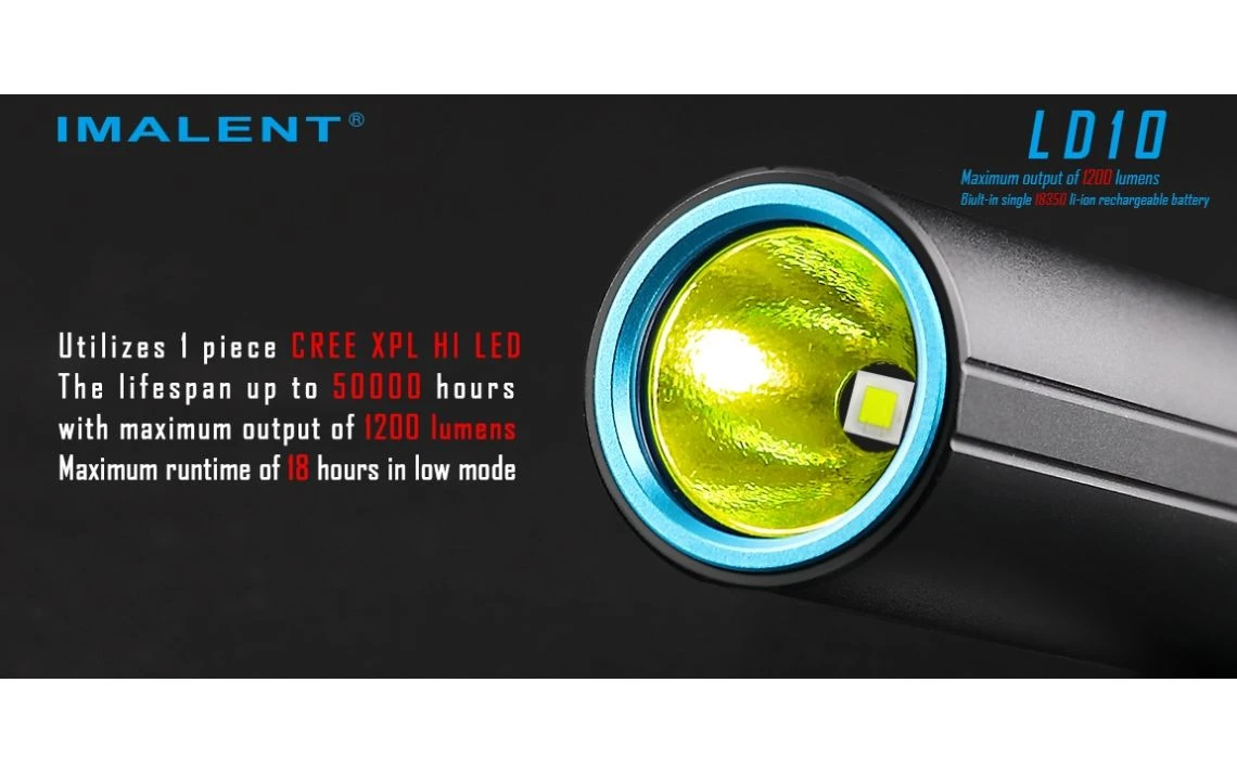 Imalent LD10 Mini 1200 Lumen Rechargeable LED Torch 9 Imalent LD10 Mini 1200 Lumen Rechargeable LED Torch - Image 7