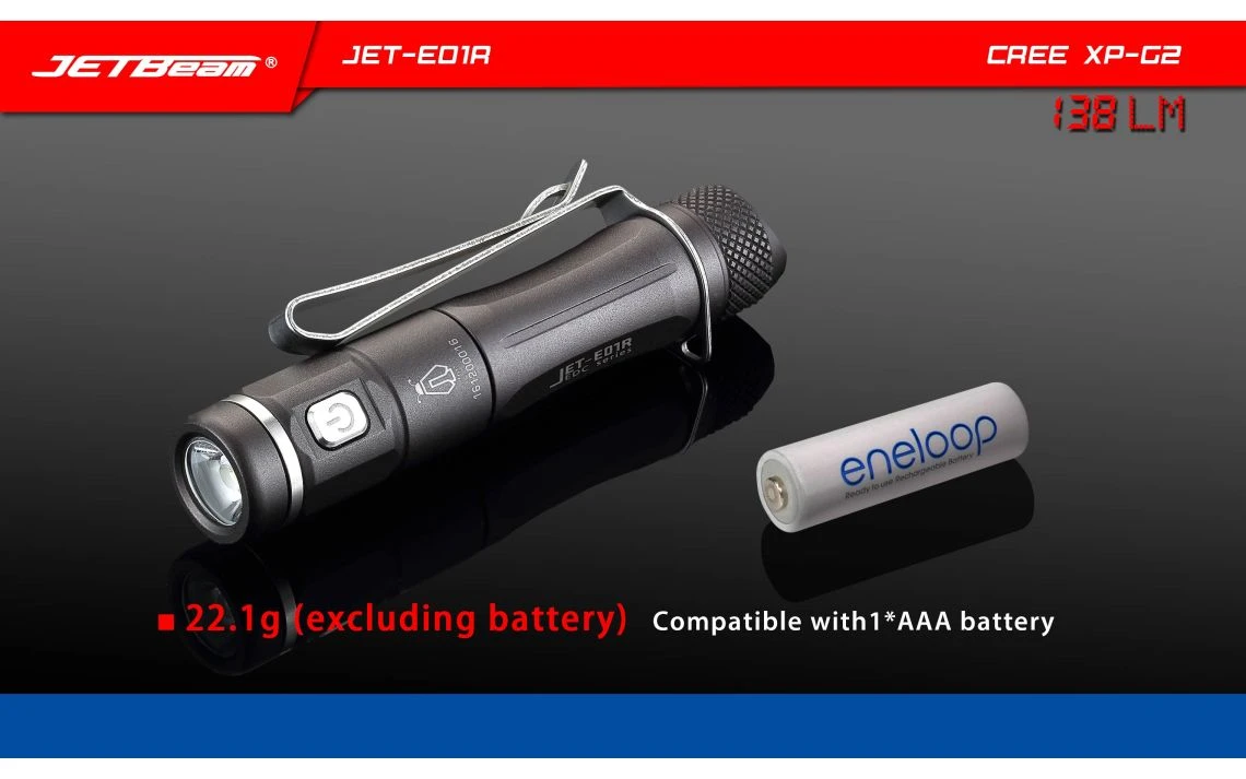JETBeam JET-E01R Mini 138 Lumen AAA Rechargeable EDC Torch - Image 18