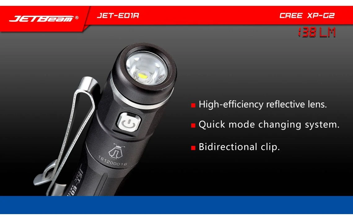 JETBeam JET-E01R Mini 138 Lumen AAA Rechargeable EDC Torch - Image 17