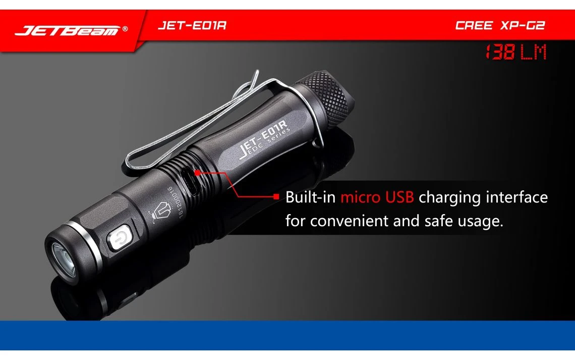 JETBeam JET-E01R Mini 138 Lumen AAA Rechargeable EDC Torch - Image 15