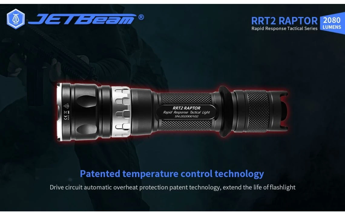 JETBeam RRT2 Raptor Compact 2080 Lumen Tactical LED Torch - Image 12