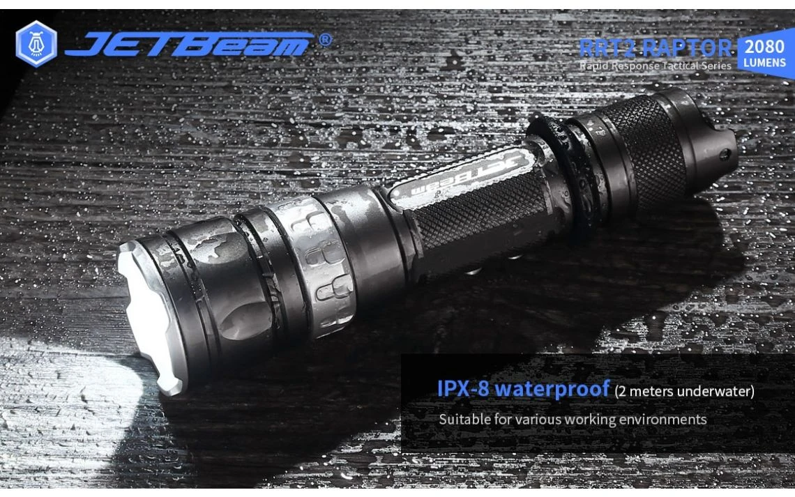 JETBeam RRT2 Raptor Compact 2080 Lumen Tactical LED Torch - Image 14