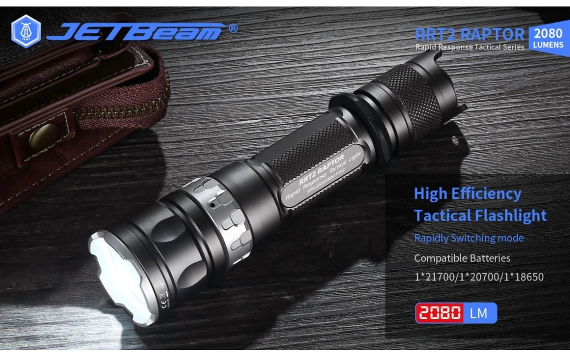JETBeam RRT2 Raptor Compact 2080 Lumen Tactical LED Torch - Image 4