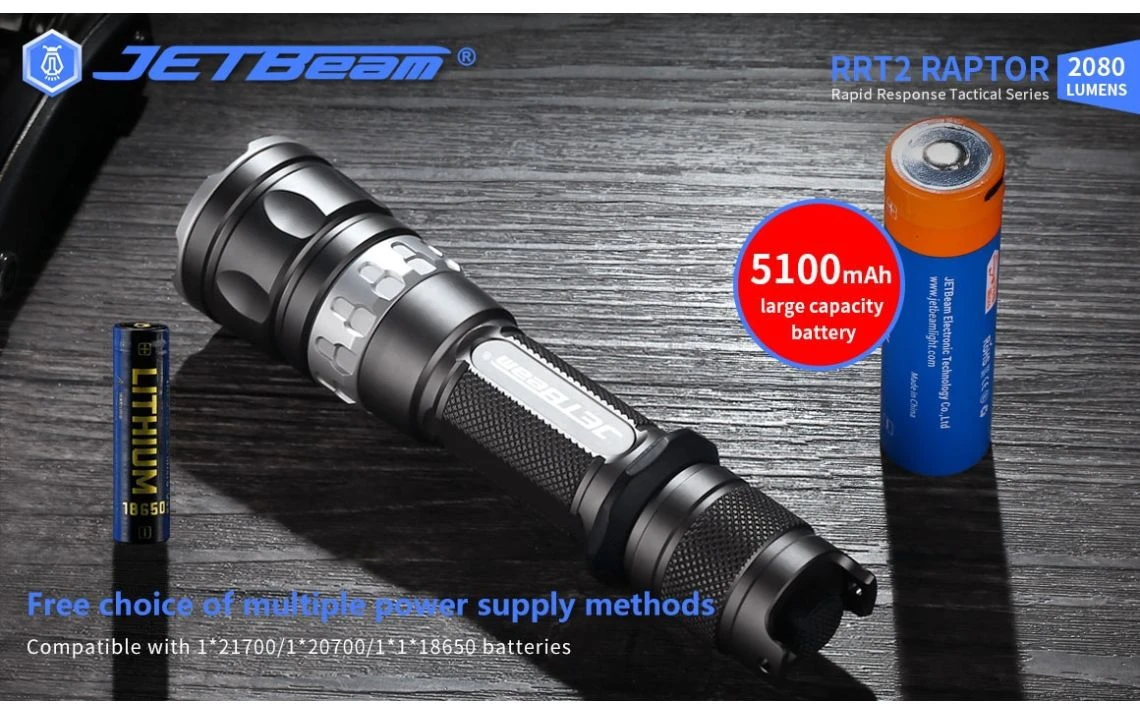 JETBeam RRT2 Raptor Compact 2080 Lumen Tactical LED Torch - Image 10