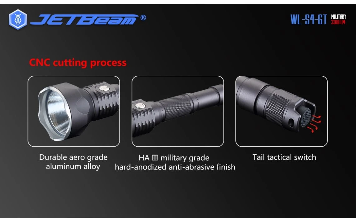 JETBeam WL-S4-GT Powerful 2930 Lumen 400m LED Torch - Image 6