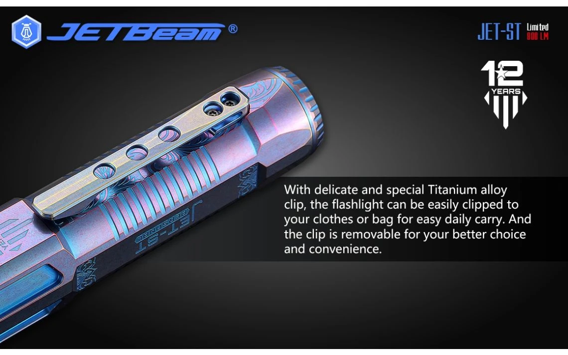 JETBeam JET-ST Special Edition 800 Lumen Titanium LED Torch - Image 12