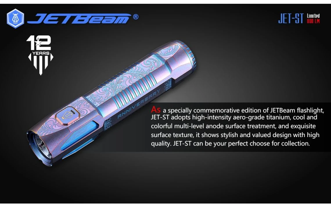 JETBeam JET-ST Special Edition 800 Lumen Titanium LED Torch - Image 9