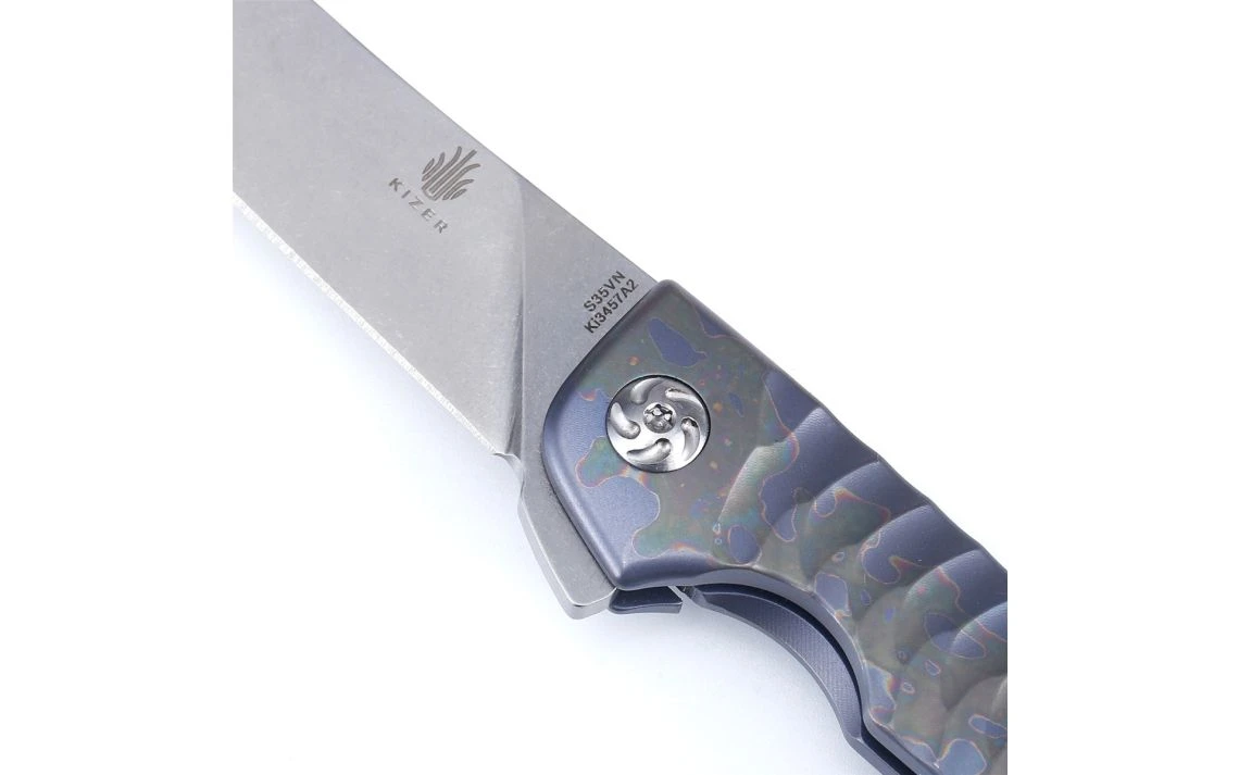 Kizer Ki3457A2 Splinter Frame Lock Titanium Blue 3.375" - Image 4