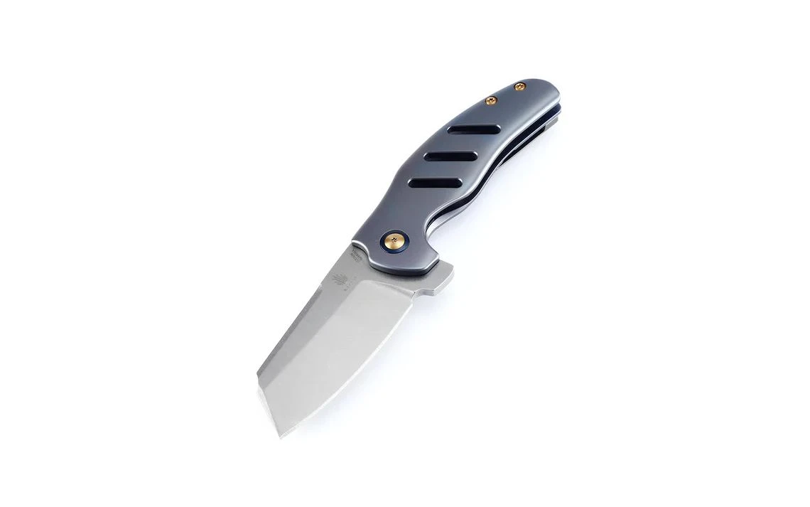 Kizer Ki4488A2 Sheepdog Knives C01C Folding Knife 3.25" S35VN Blade, Titanium Blue Handles