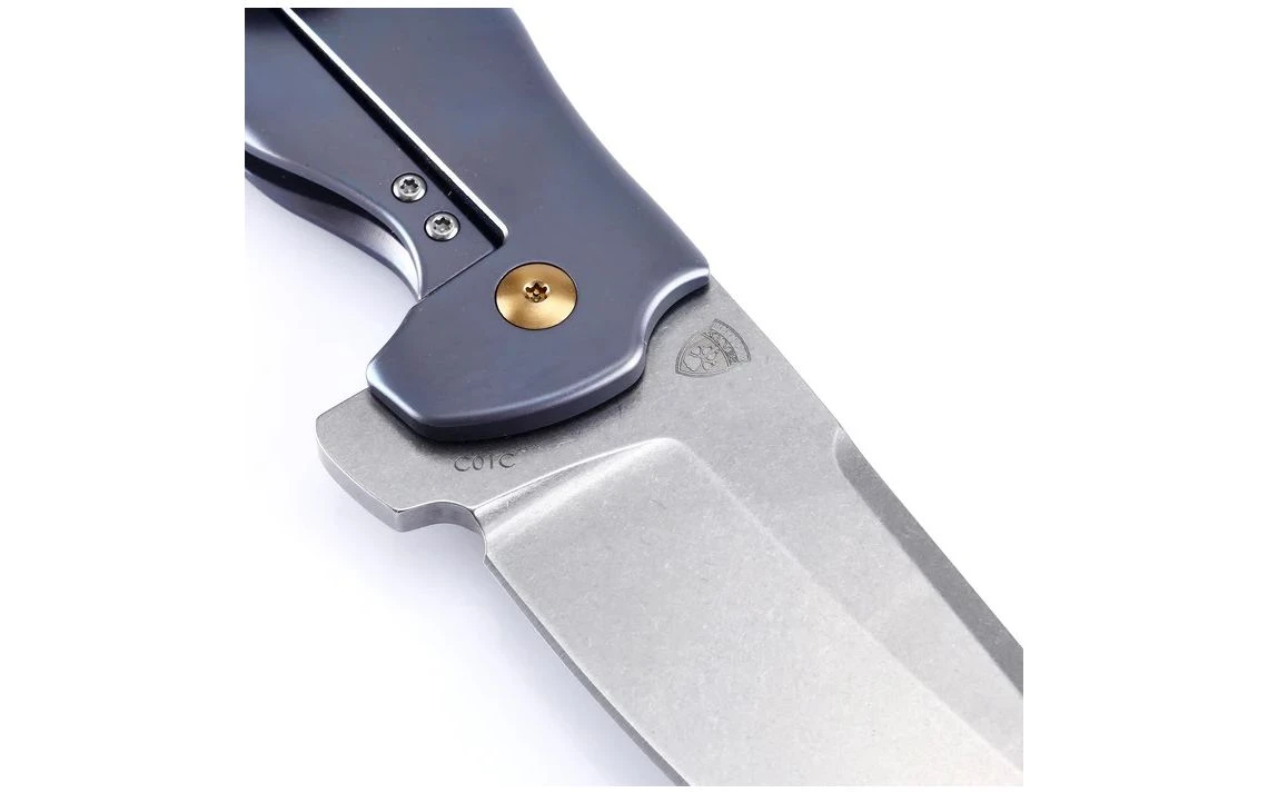 Kizer Ki4488A2 Sheepdog Knives C01C Folding Knife 3.25" S35VN Blade, Titanium Blue Handles - Image 4