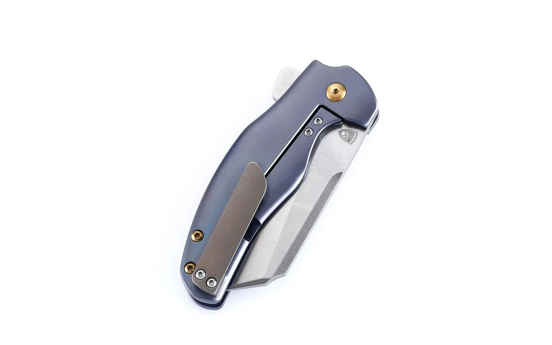 Kizer Ki4488A2 Sheepdog Knives C01C Folding Knife 3.25" S35VN Blade, Titanium Blue Handles - Image 6
