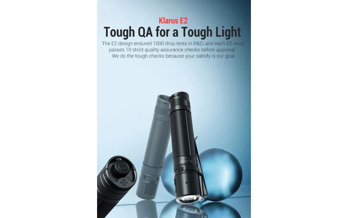 Klarus E2 Desert Tan Compact 1600 Lumen Rechargeable EDC Torch - Image 13