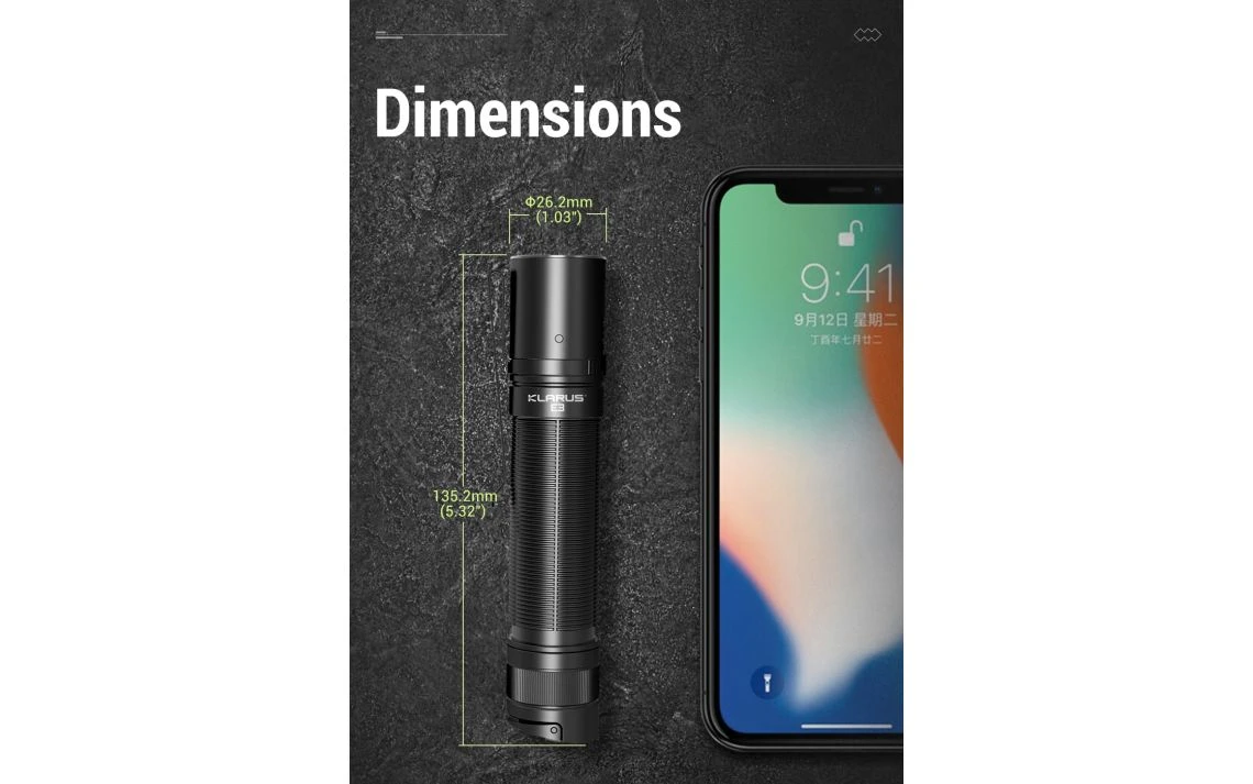 Klarus E3 Compact 2200 Lumen USB-C Rechargeable EDC Torch - Image 15