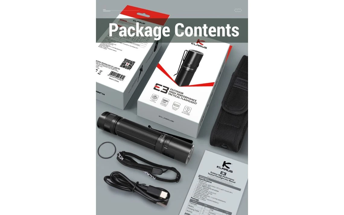 Klarus E3 Compact 2200 Lumen USB-C Rechargeable EDC Torch - Image 18