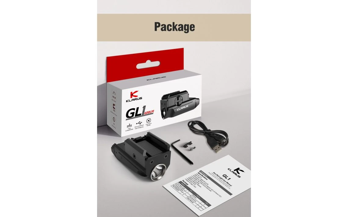 Klarus GL1 Ultra Compact 600 Lumen Rechargeable Pistol Light - Image 19