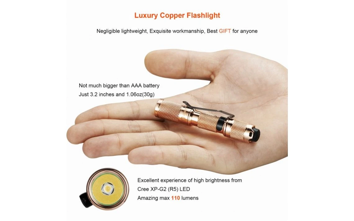 Lumintop Tool AAA Copper Keychain Flashlight 12 Lumintop Tool AAA Copper Keychain Flashlight - Image 10