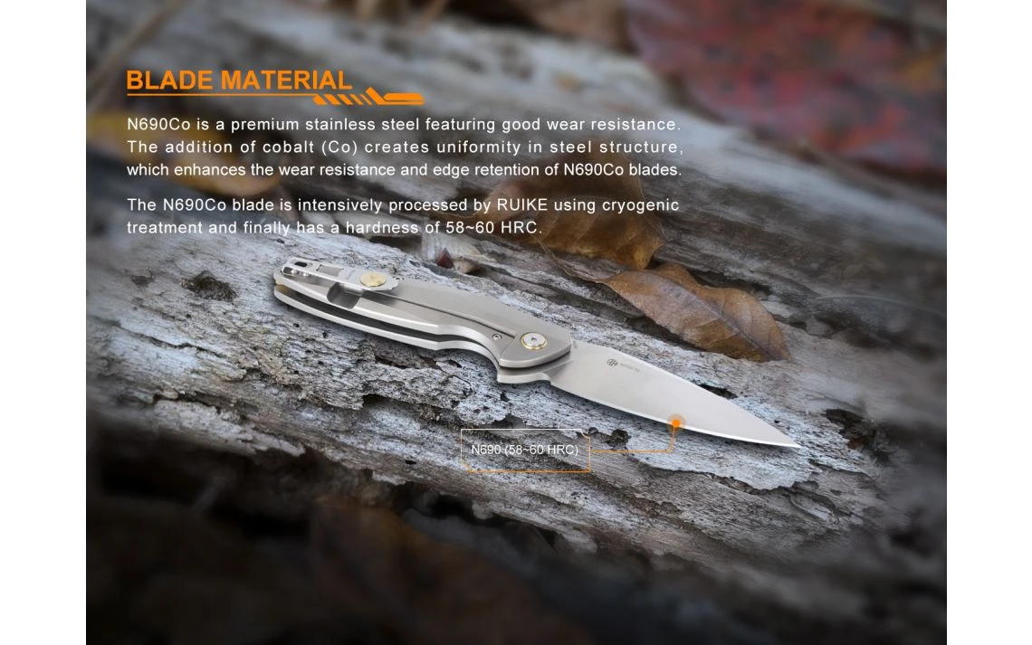 Ruike M105-TZ Folding Gray Titanium Handle - Image 6