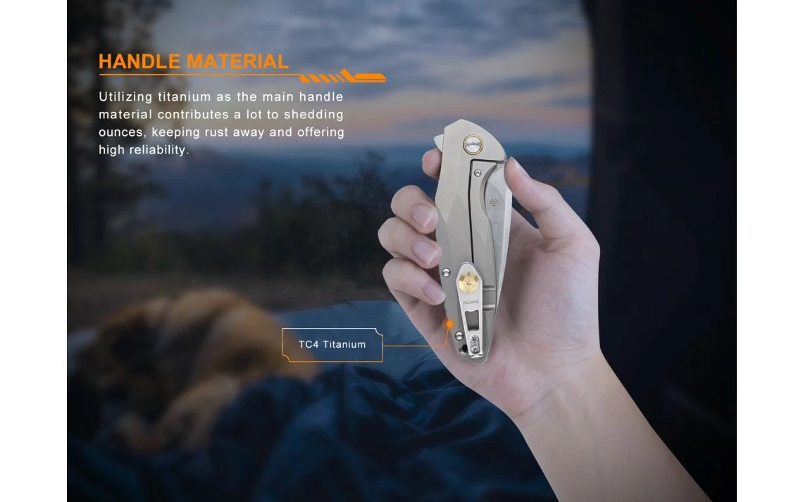 Ruike M105-TZ Folding Gray Titanium Handle - Image 7