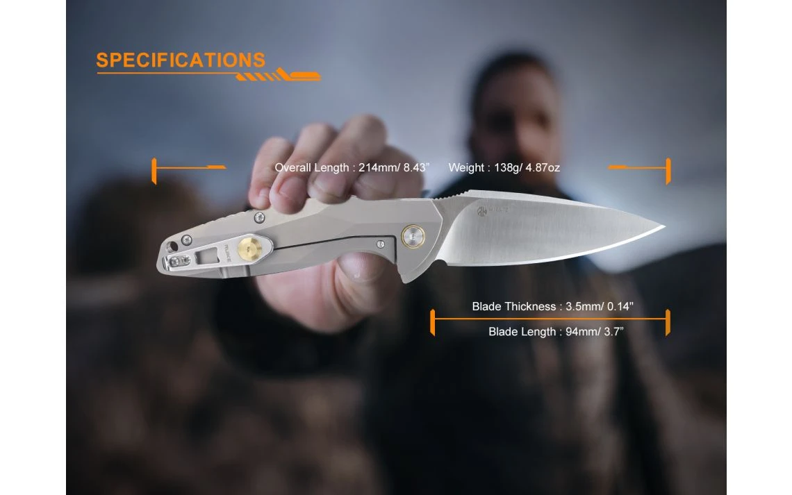 Ruike M105-TZ Folding Gray Titanium Handle - Image 8