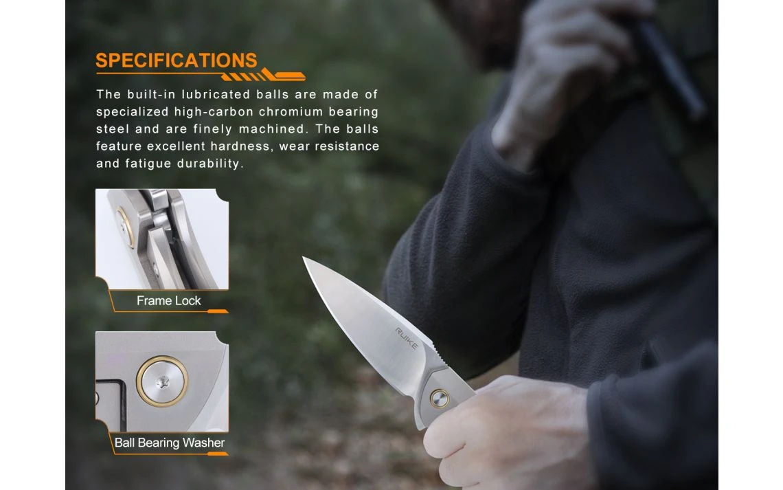 Ruike M105-TZ Folding Gray Titanium Handle - Image 9