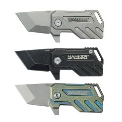 Manker Elfin Stonewash Titanium Handle Liner Lock Folding Knife