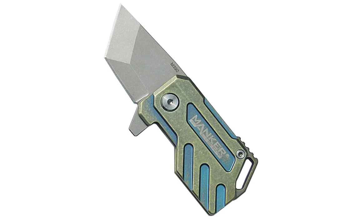 Manker Elfin Stonewash Titanium Handle Liner Lock Folding Knife - Image 4