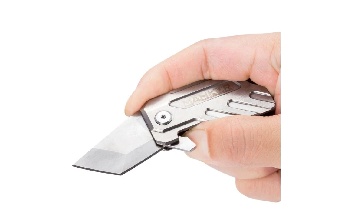 Manker Elfin Stonewash Titanium Handle Liner Lock Folding Knife - Image 5