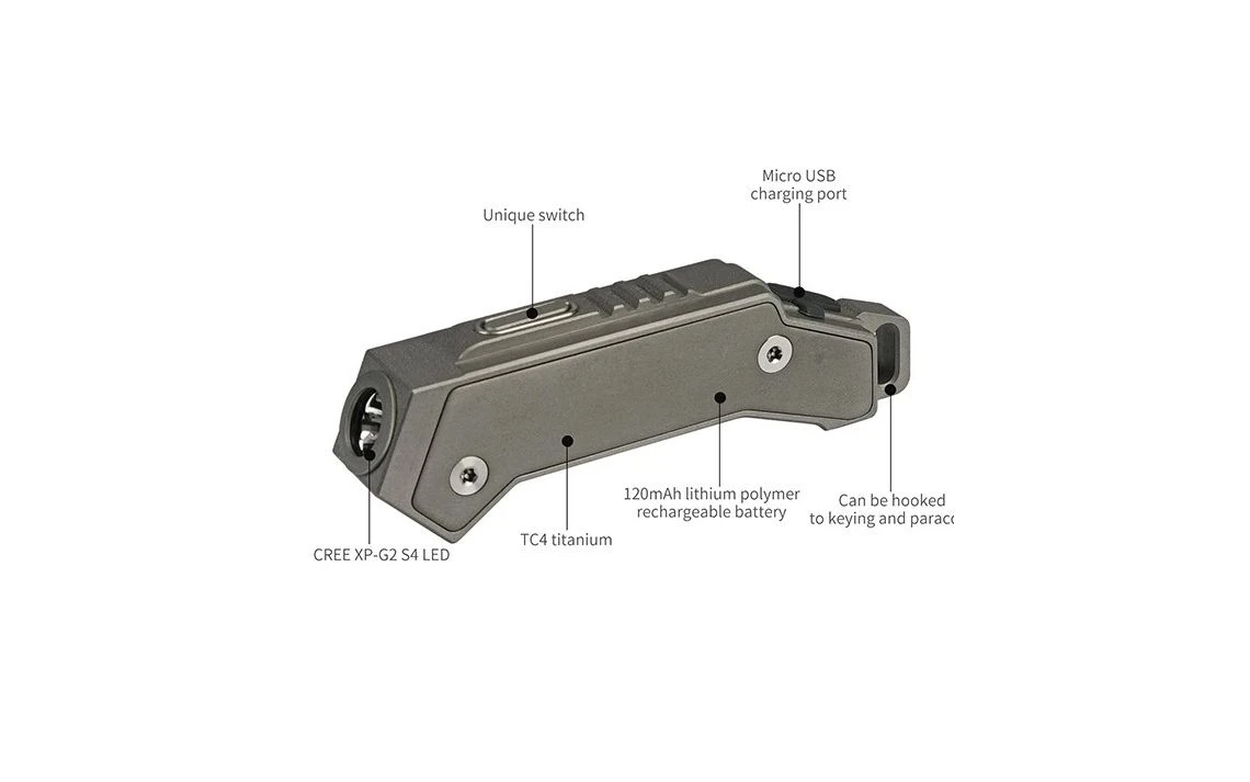MecArmy FL02 Compact 360 Lumen Rechargeable Titanium Keychain Light 10 MecArmy FL02 Compact 360 Lumen Rechargeable Titanium Keychain Light - Image 8