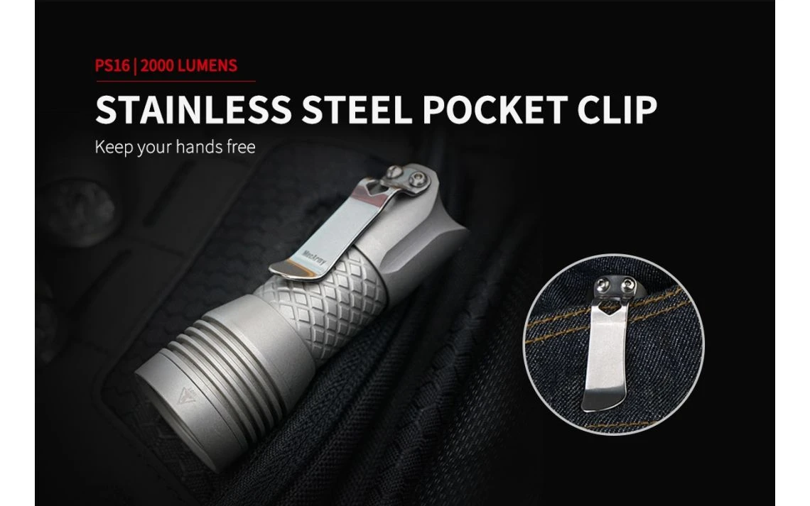 MecArmy PS16 Compact 2000 Lumen Stainless Steel EDC Torch - Image 17