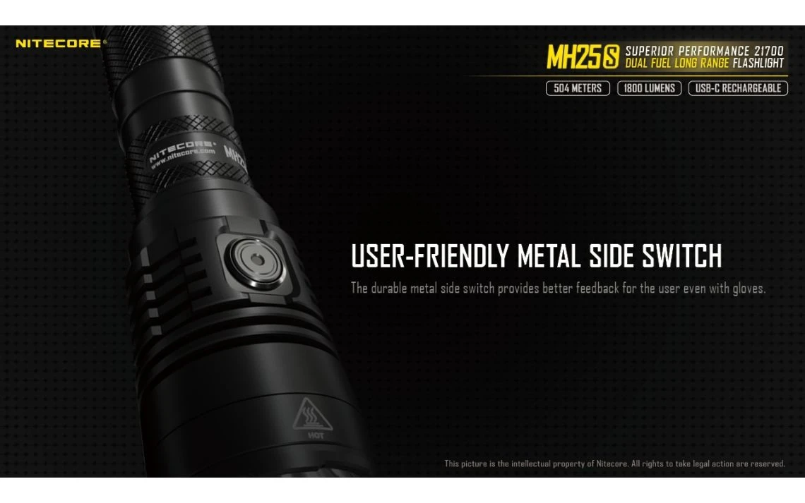 Nitecore MH25S Kit Powerful 1800 Lumen 504m Long Range Tactical Torch 22 Nitecore MH25S Kit Powerful 1800 Lumen 504m Long Range Tactical Torch - Image 20