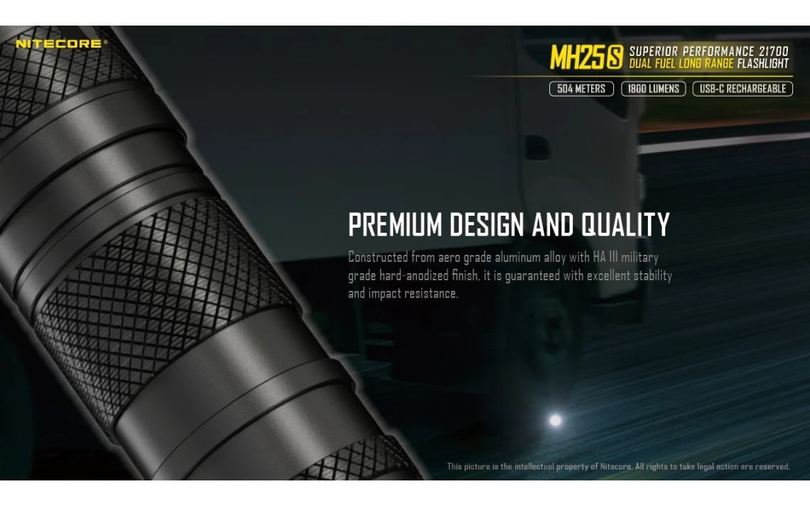 Nitecore MH25S Kit Powerful 1800 Lumen 504m Long Range Tactical Torch 17 Nitecore MH25S Kit Powerful 1800 Lumen 504m Long Range Tactical Torch - Image 15